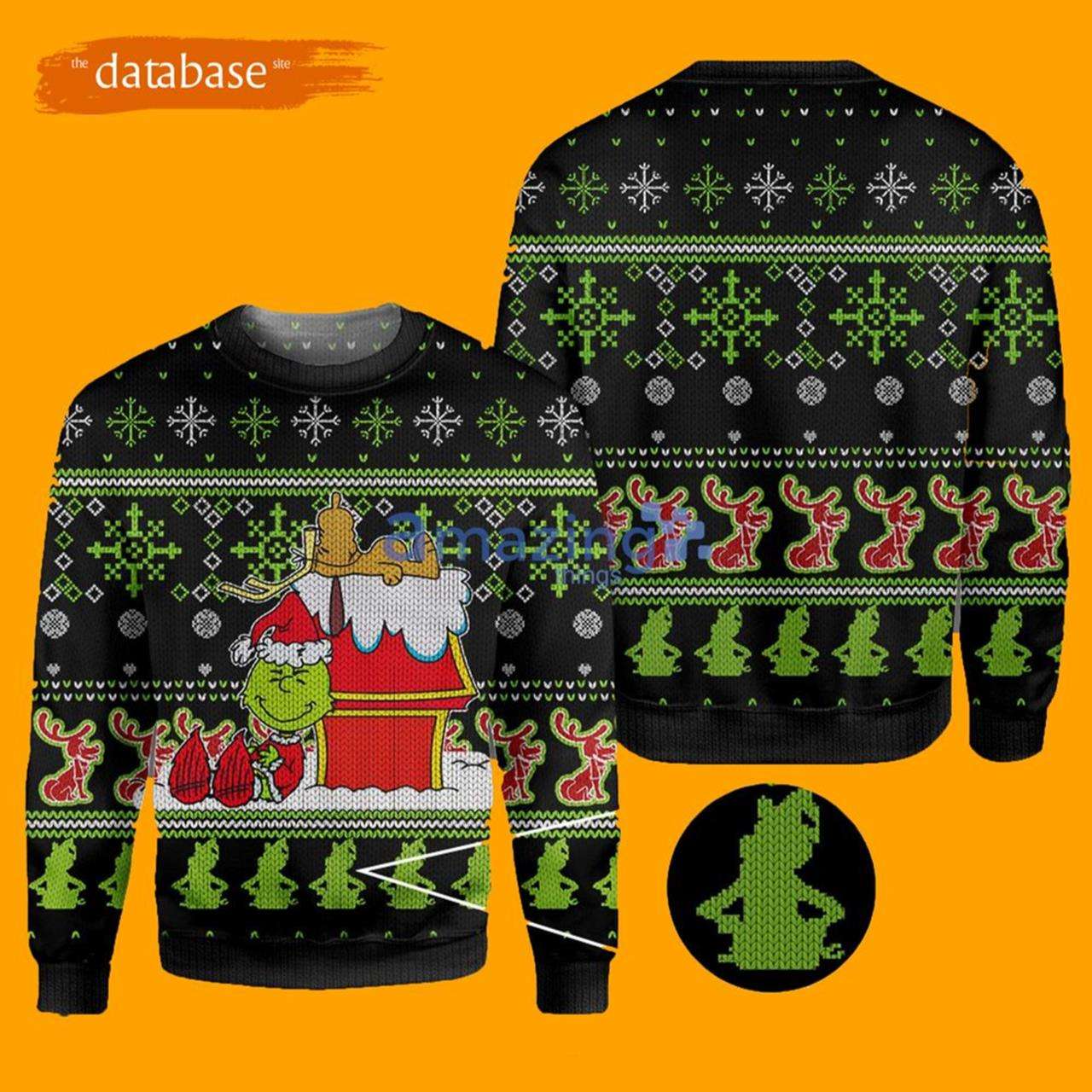 Snoopy Charlie Brown Being Grinch Snoopy Ugly Christmas Sweater