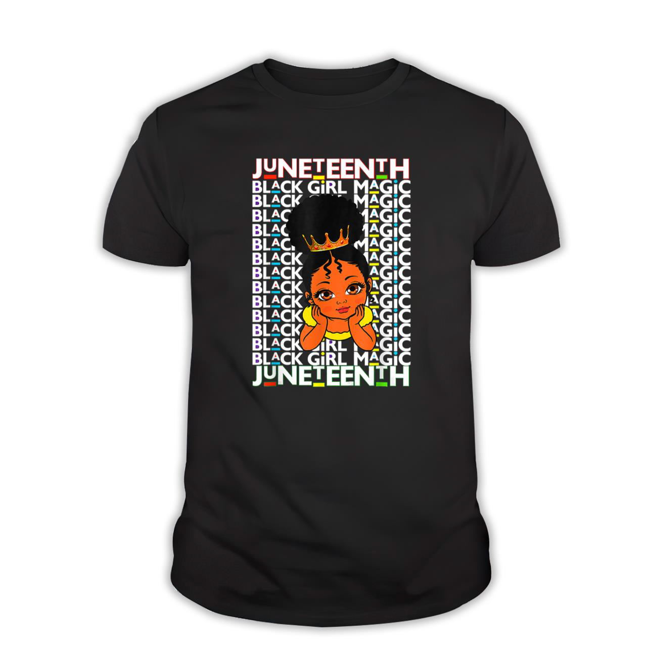 Juneteenth Celebrating 1865 Cute Black Girls Princesse Kids T-Shirt