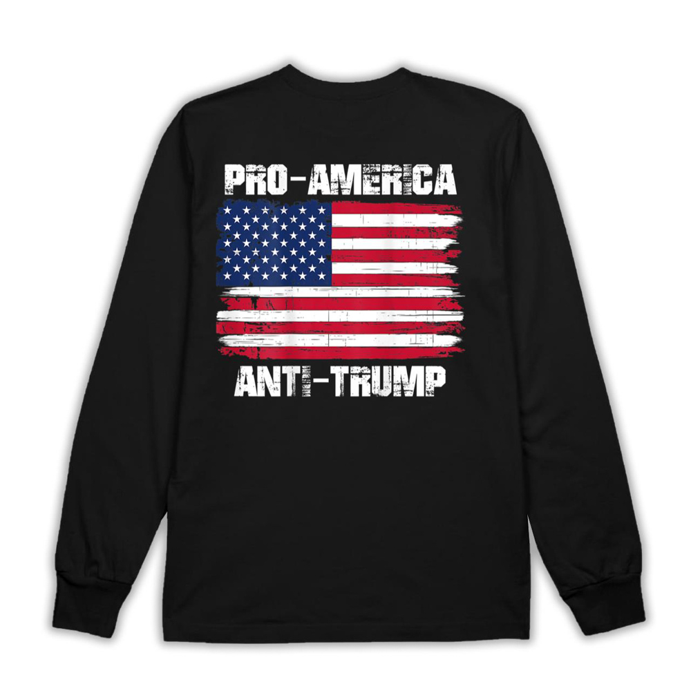 Pro-America Anti-Trump Distressed Weathered American Flag T-Shirt