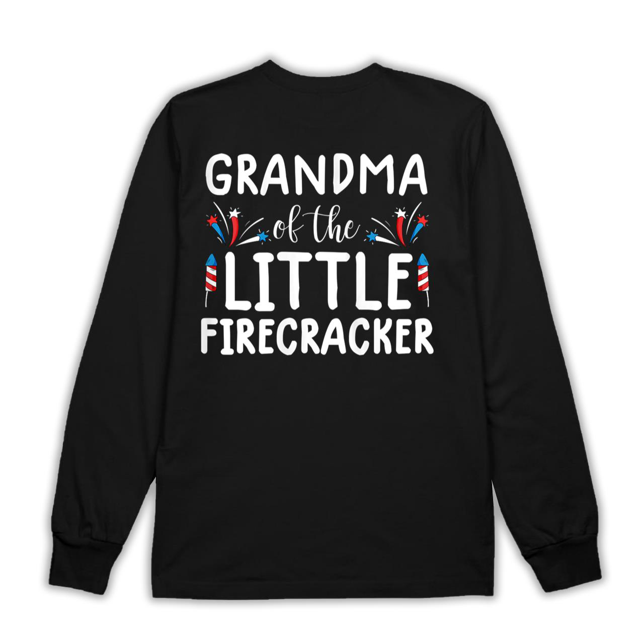 Womens Grandma Of The Little Firecracker Shirt Funny 4th Of July Shirt
