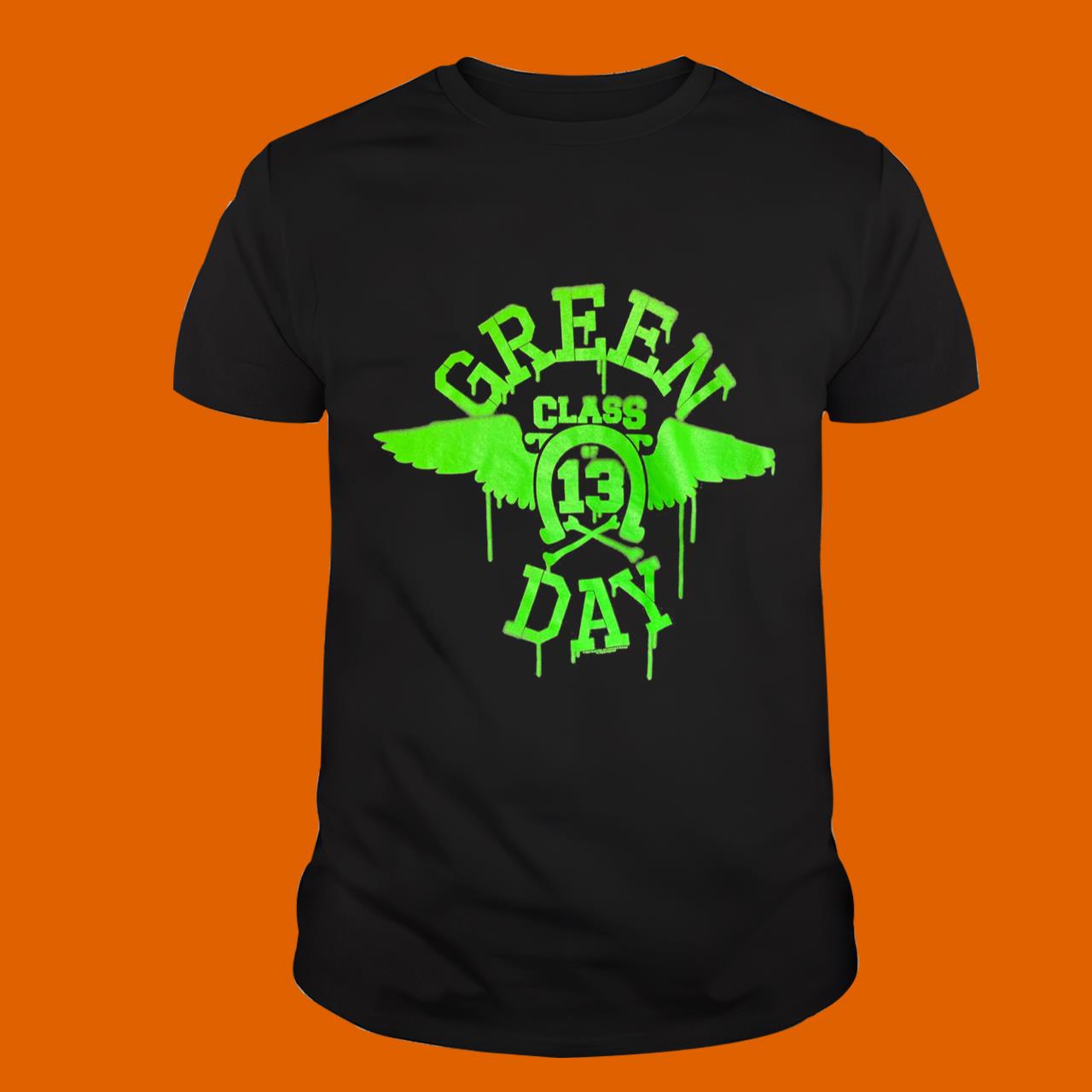 Green Day Men_s Neon Black T-Shirt Black