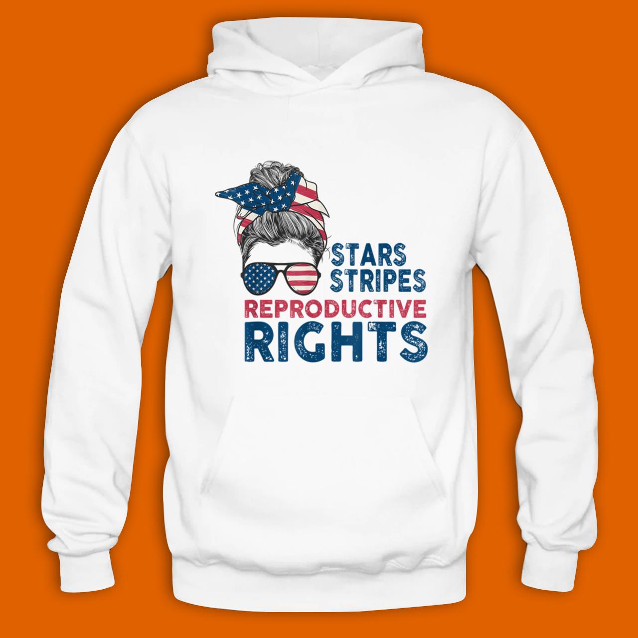 Messy Bun American Flag, Stars Stripes Reproductive Rights T-Shirt