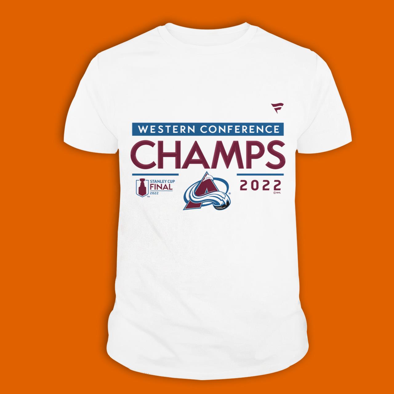 NHL Youth 2022 Conference Champions Colorado Avalanche Locker Room T-Shirt