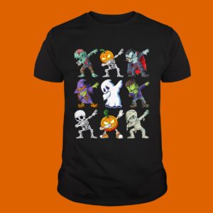 Dabbing Halloween Boys Skeleton Zombie Scary T-Shirt