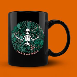 Halloween Coffee Drinking Skeleton Skull Mug