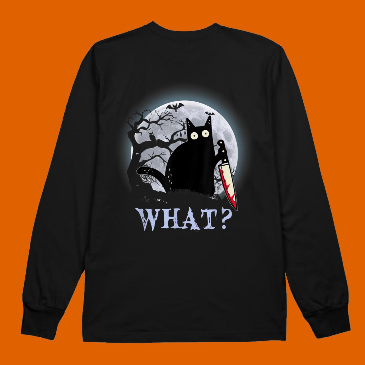 Murderous Black Cat With Knife Halloween Costume T-Shirt