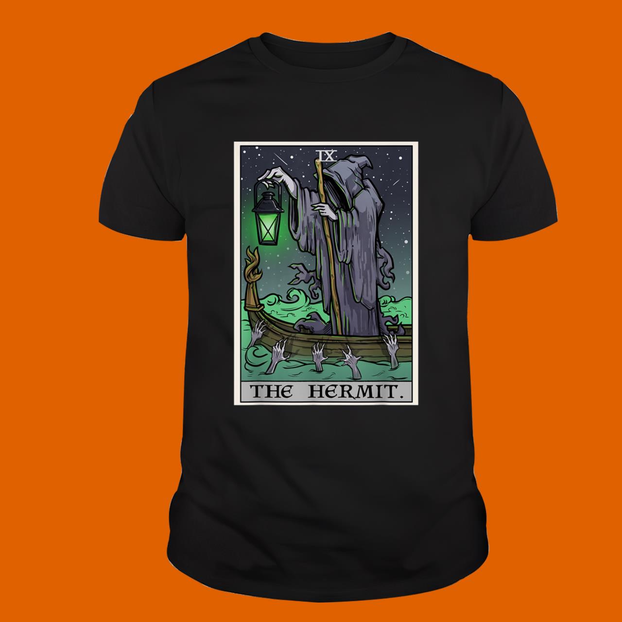 The Hermit Tarot Card Gothic Halloween T-Shirt