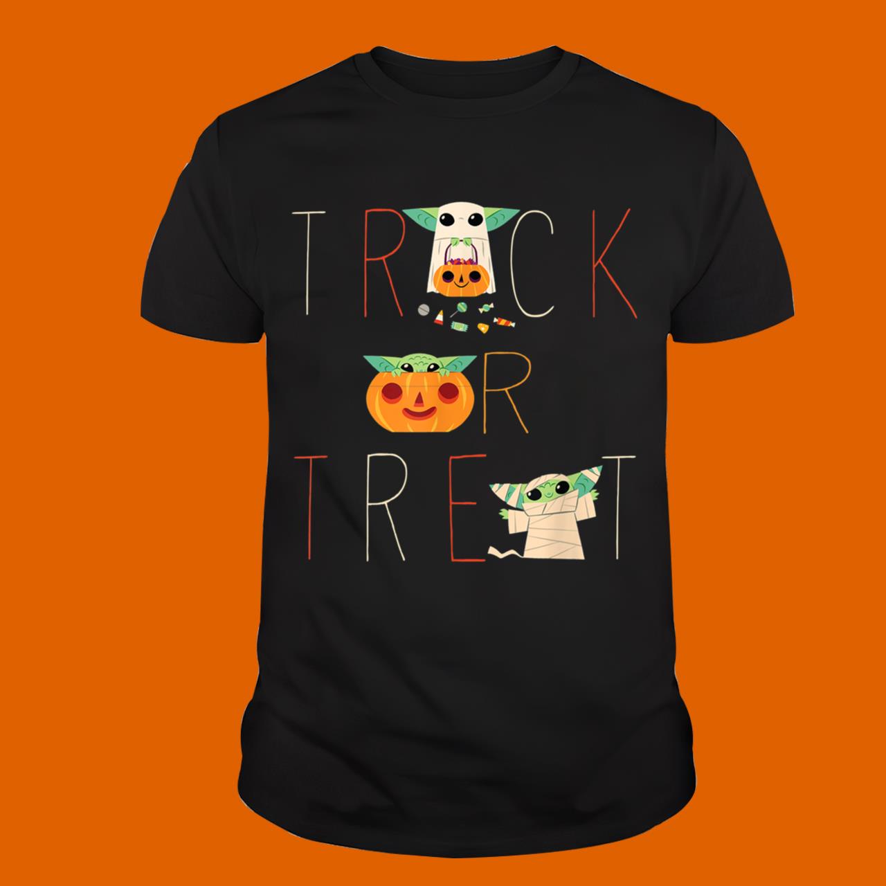 The Mandalorian Grogu Trick or Treat Halloween T-Shirt