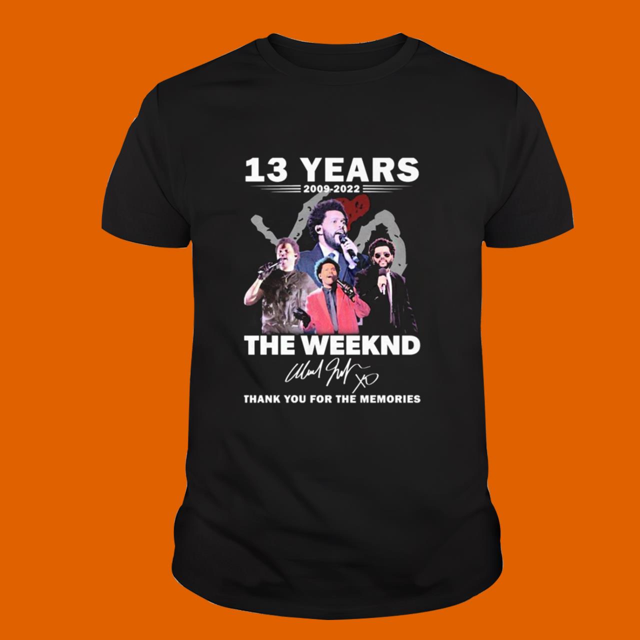 The Weeknd 13 Years 2009-2022 Thank You For The Memories Signatures Shirt