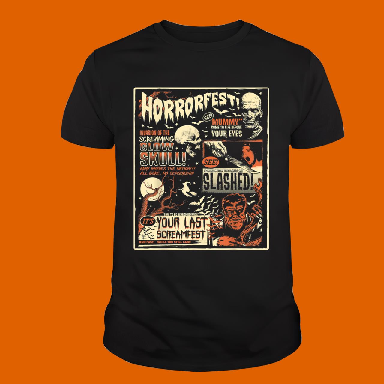 Vintage Horrorfest Movie Poste Halloween T-Shirt