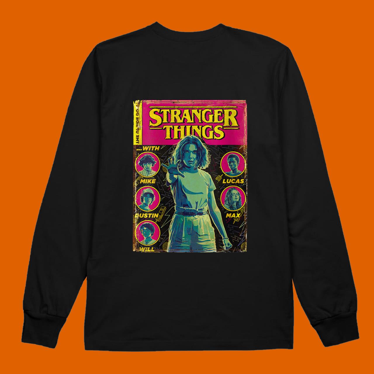 Womens Netflix Stranger Things Group Shot Comic Cover T-Shirt