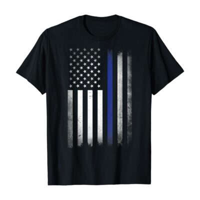 US Police USA American Flag Back The Blue Lives Matter T Shirt