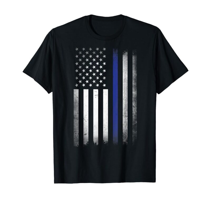 US Police USA American Flag Back The Blue Lives Matter T Shirt