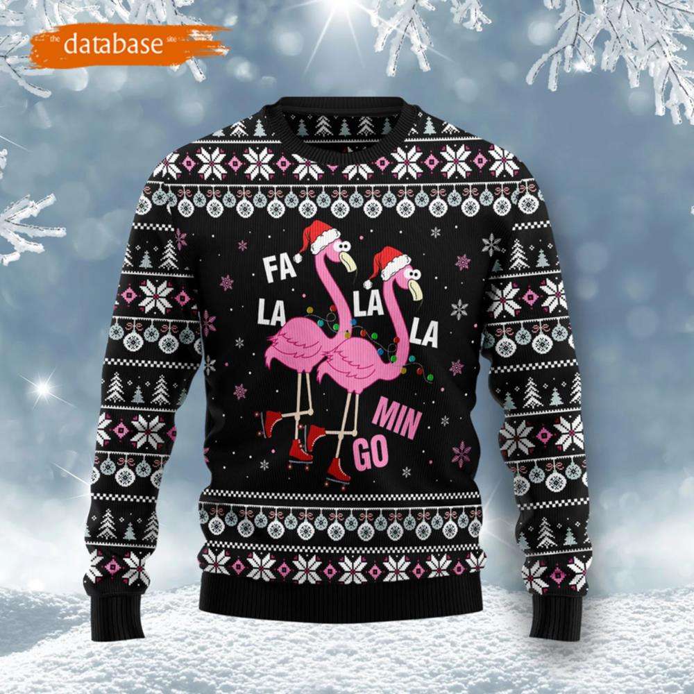 Fla La La Lamingo Cute Ugly Christmas Sweater Unisex