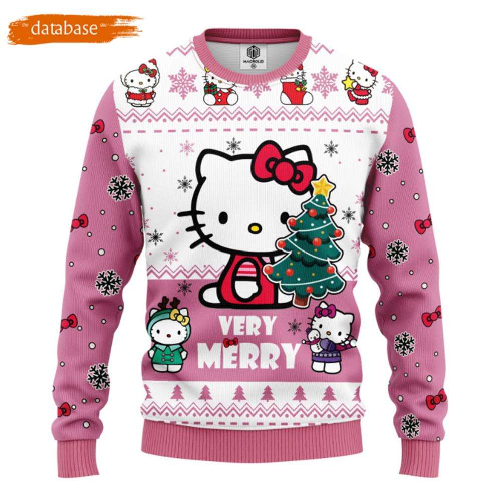 Hello Kitty Cute Ugly Christmas Sweater Blue 2
