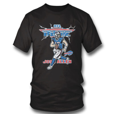 Josh Allen NFL Blitz Buffalo Bills lighting Retro Buffalo Bills T Shirt