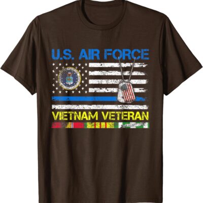 Men U.S Air Force Vietnam Veteran USAF Veteran Flag Vintage Vietnam Veteran T-Shirt