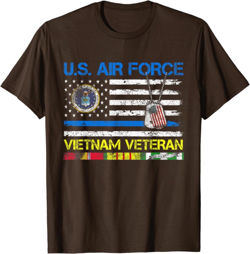 Men U.S Air Force Vietnam Veteran USAF Veteran Flag Vintage Vietnam Veteran T-Shirt