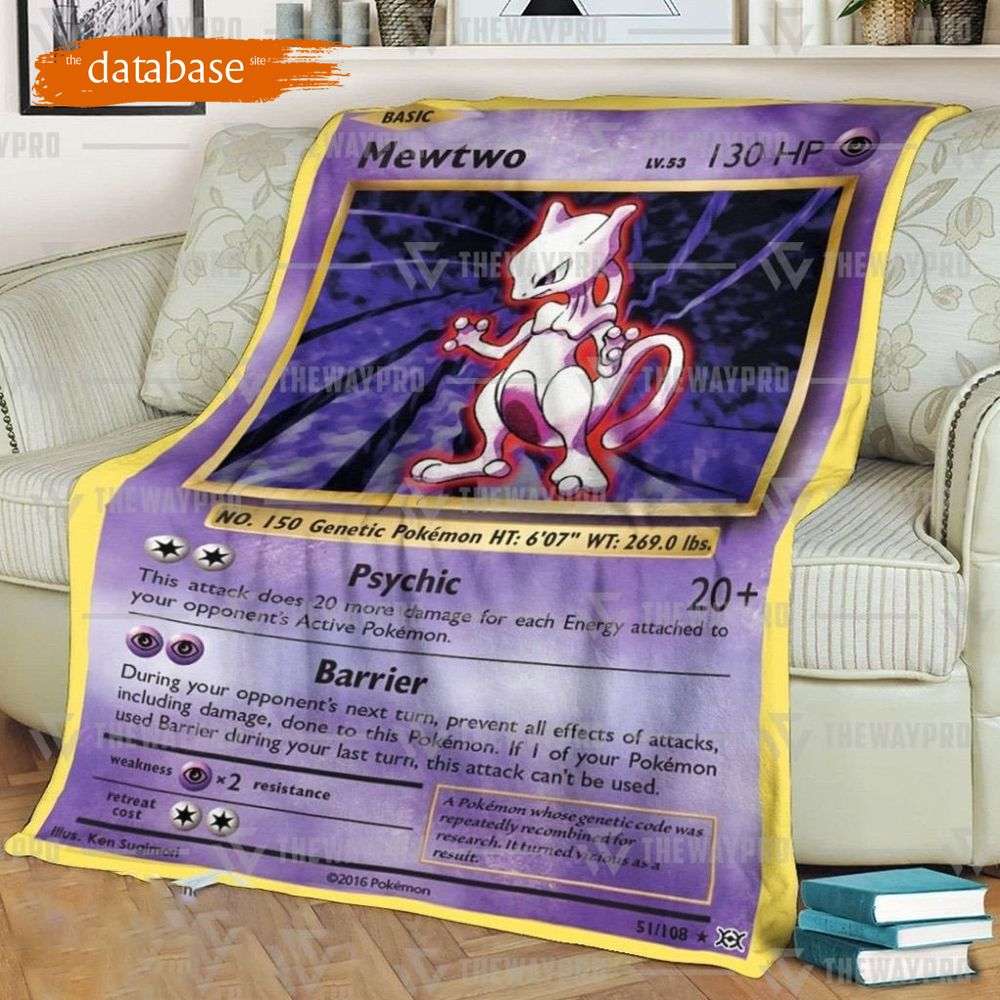 Mewtwo Pokemon Trading Pokemon Card Blanket
