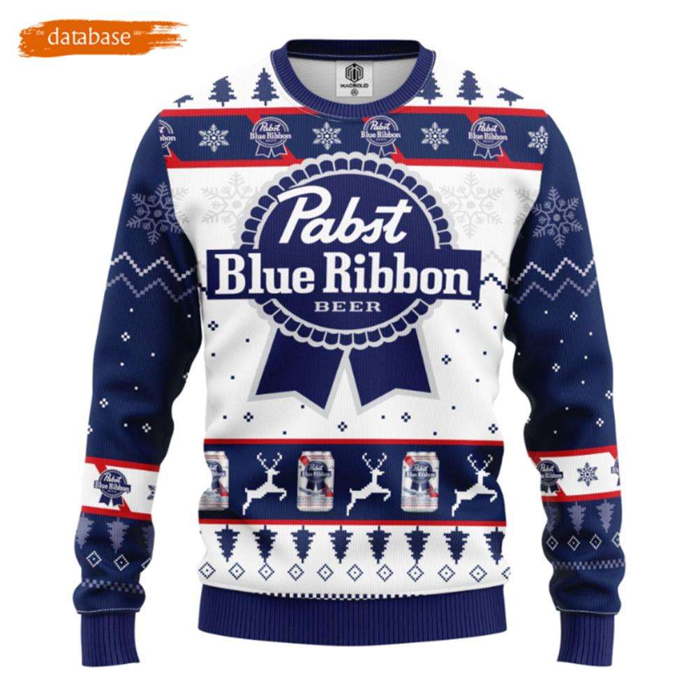 Pabst Blue Beer Ugly Christmas Sweater Amazing Gift Idea Christmas Gift