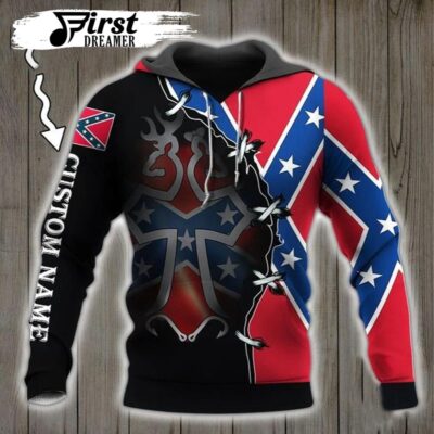 Personalized Name Rebel Flag 3d All Over Printed Rebel Flag Hoodies