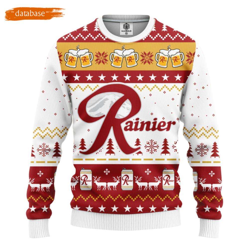 Rainier Beer Ugly Christmas Sweater Amazing Gift Idea Christmas Gift