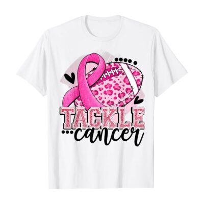 Tackle Pink Ribbon Breast Cancer Awareness Boys Support T-Shirt