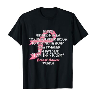 The Devil Whispered In My Ear Breast Cancer Awareness Shirts