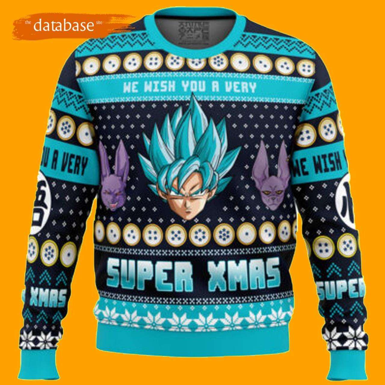 A Very Saiyan Christmas Dragon Ball Z Ugly Christmas Sweater Xmas