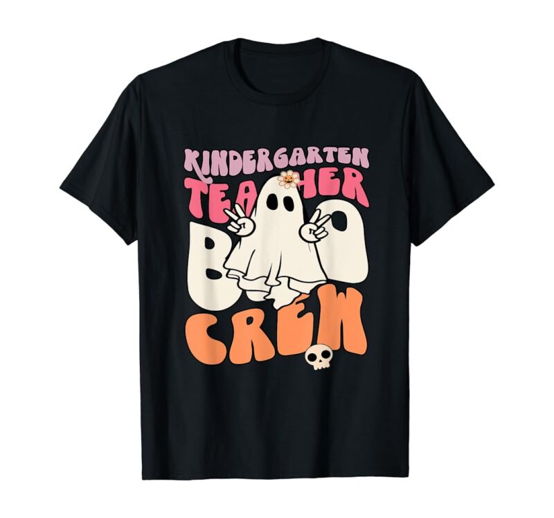 Halloween Teacher T-shirt Kindergarten Boo Crew Vintage Halloween Costumes For Teacher