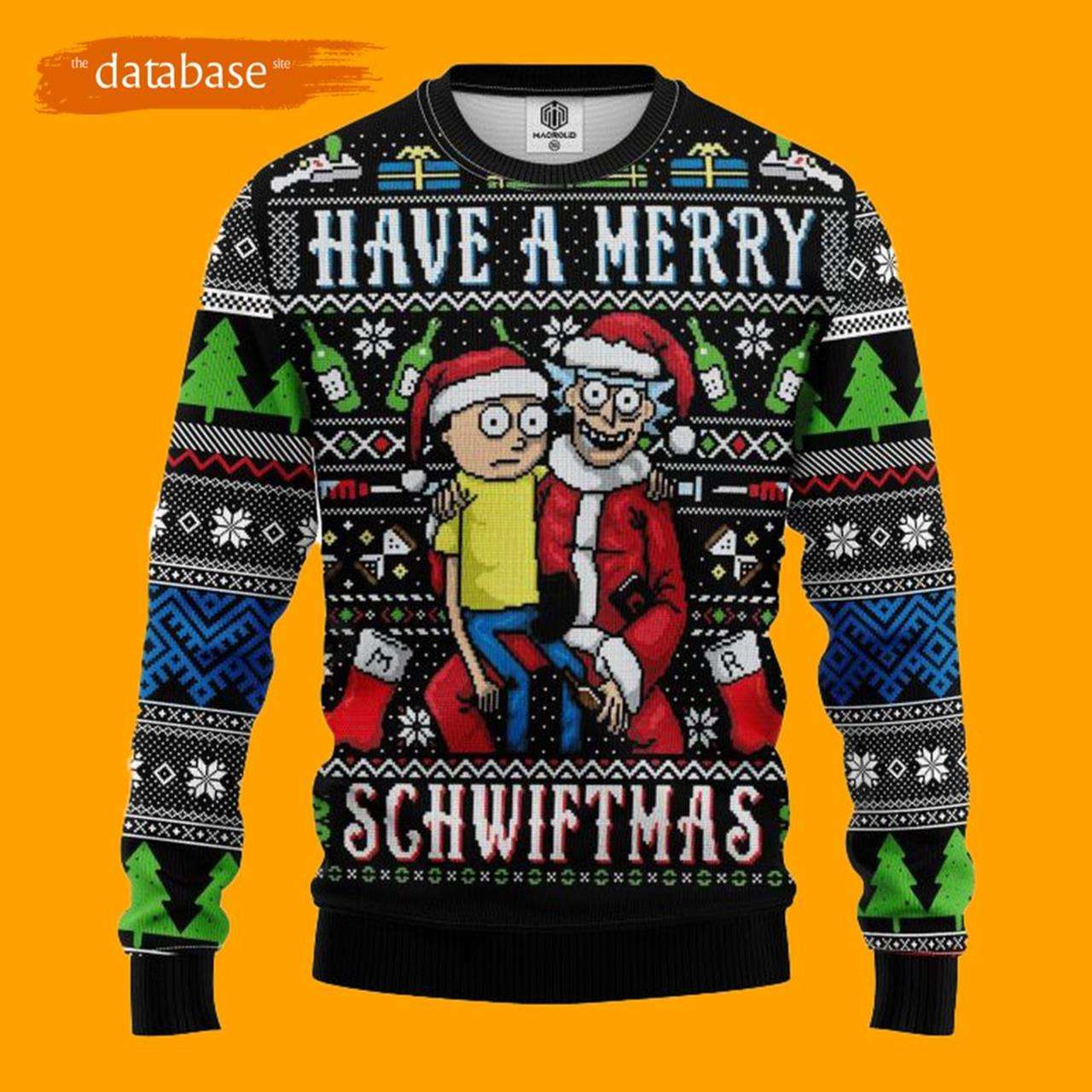 Rick And Morty Ugly Christmas Sweater Have A Merry Schwiftmas