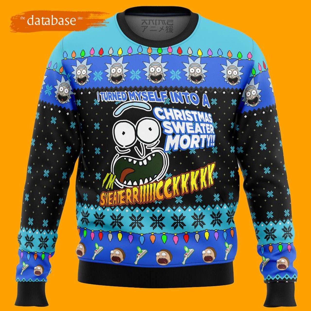 Rick And Morty Ugly Christmas Sweater I am Sweater Rick