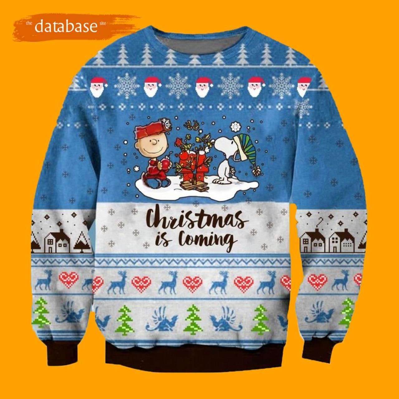 Snoopy Xmas Coming Snoopy Ugly Christmas Sweater
