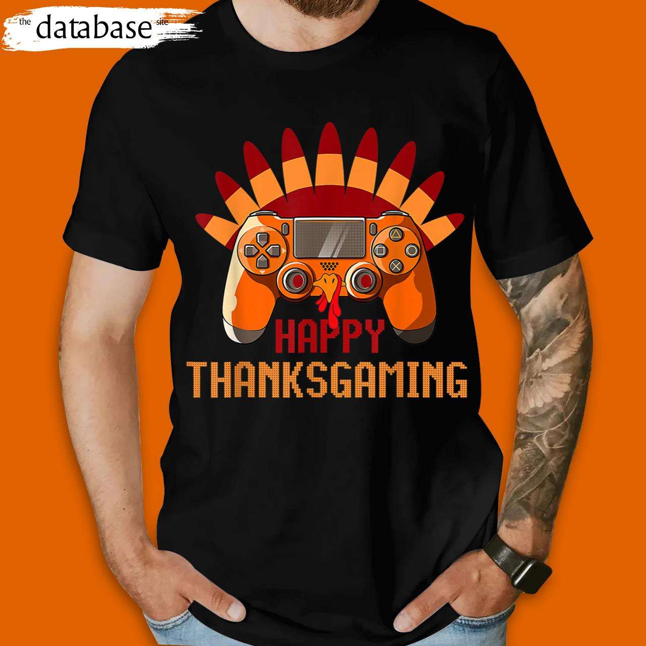 Thanksgiving Gamer Turkey Gaming Controller Kids Boys Men Funny Thanksgiving T-Shirt